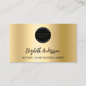 公証人ローン署名業者金ゴールド写真QRロゴ 名刺 (正面)
