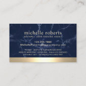 公証人ローン署名業者金ゴールド縁どブルーマーブル 名刺 (裏面)