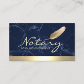 公証人ローン署名業者金ゴールド縁どブルーマーブル 名刺 (正面)