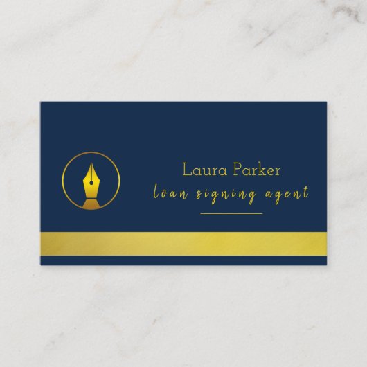 公証人ローン署名業者Nib金ゴールド 名刺 (正面)