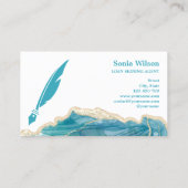 公証人ローン調印代理モダンティール（緑がかった色）アゲイト釜山 名刺 (裏面)