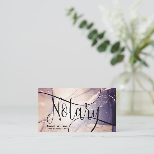 公証人ローン調印代理モダン抽象芸術業 名刺 (スタンド正面)