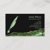 公証人ローン調印剤エメラルドモダングリーンブ 名刺 (裏面)