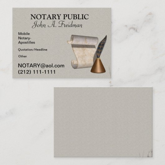 公証人人気がある公用名刺 名刺 (正面/裏面)