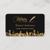 公証人代理人ブラック金ゴールドスカイラインQRコード写真 名刺 (正面)