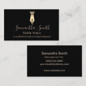 公証人代理店ペン·ロゴフリーの書道作家 名刺 (正面/裏面)