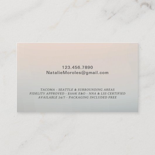 公証人公債募集銀モダンタイポグラフィ 名刺 (裏面)