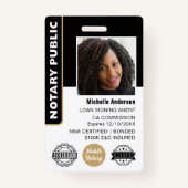 公証人公債署名エージェントの写真ID金ゴールド バッジ (正面)