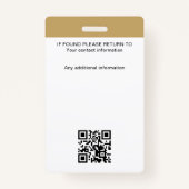 公証人公債署名エージェントの写真ID金ゴールド バッジ (裏面)