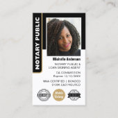 公証人公債署名エージェントの写真ID金ゴールド 名刺 (正面)