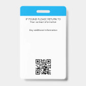 公証人公債署名エージェントの写真ID青 バッジ (裏面)