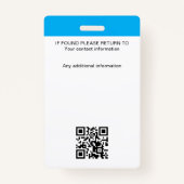 公証人公債署名エージェントの写真ID青 バッジ (裏面)