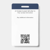 公証人公債署名エージェント写真IDネイビー バッジ (裏面)