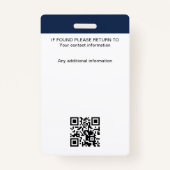 公証人公債署名エージェント写真IDネイビー バッジ (裏面)