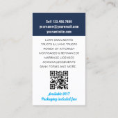 公証人公債署名エージェント写真IDネイビー 名刺 (裏面)