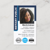 公証人公債署名エージェント写真IDネイビー 名刺 (正面)