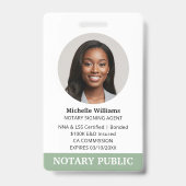 公証人公債署名エージェントIDフォトグリーン バッジ (正面)