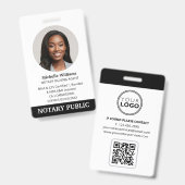 公証人公債署名エージェントIDフォトブラック バッジ (正面＆裏面)