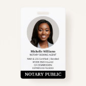 公証人公債署名エージェントIDフォトブラック バッジ (正面)