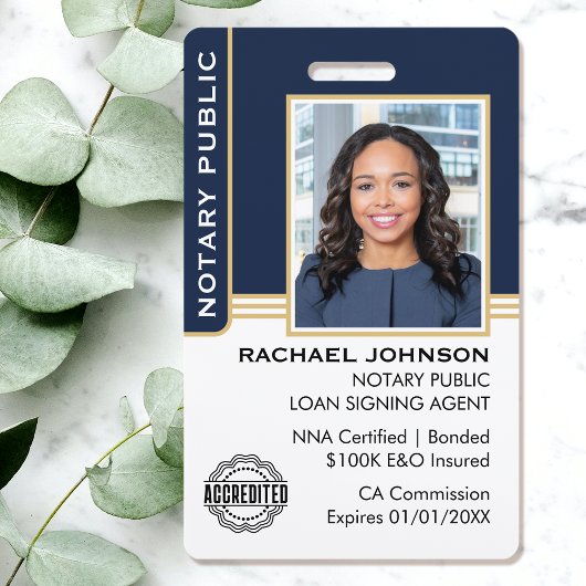 公証人公債署名エージェントIDブルー金ゴールド バッジ