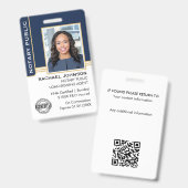 公証人公債署名エージェントIDブルー金ゴールド バッジ (正面&裏面)