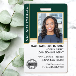 公証人公債署名エージェントID緑の金ゴールド バッジ