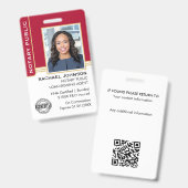 公証人公債署名エージェントID赤金ゴールド バッジ (正面＆裏面)