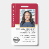 公証人公債署名エージェントID赤金ゴールド バッジ (正面)