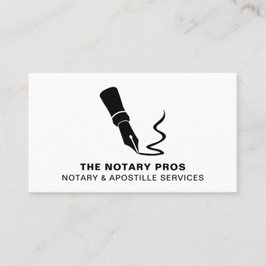 公証人公債署名モダン万年筆 名刺 (正面)