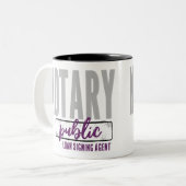 公証人公債署名代理カスタマイズ人 ツートーンマグカップ (正面左)