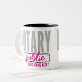 公証人公債署名代理カスタマイズ人 ツートーンマグカップ (正面左)