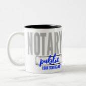 公証人公債署名代理カスタマイズ人 ツートーンマグカップ (左)