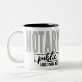 公証人公債署名代理カスタマイズ人 ツートーンマグカップ (左)