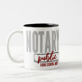 公証人公債署名代理カスタマイズ人 ツートーンマグカップ (左)