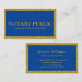 公証人公債署名代理海軍および金ゴールド 名刺 (正面/裏面)