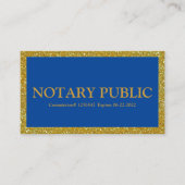 公証人公債署名代理海軍および金ゴールド 名刺 (正面)