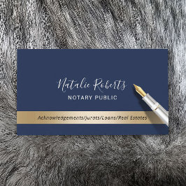 公証人公債署名代理海軍および金ゴールド 名刺