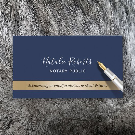 公証人公債署名代理海軍および金ゴールド 名刺