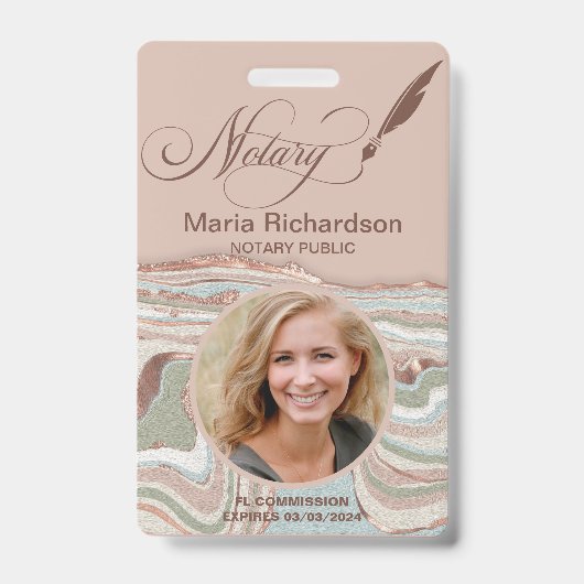 公証人公債署名写真名バッジ バッジ (表面)