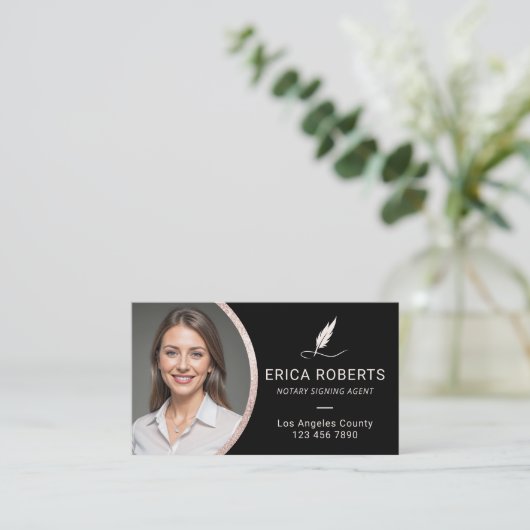 公証人公債署名業者の写モダン真 名刺 (スタンド正面)