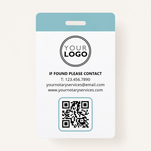 公証人公債署名業者の写真ターコイズ バッジ (裏面)