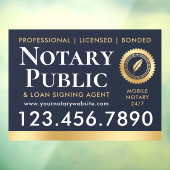 公証人公債署名業者ダークブルー金ゴールド ウィンドウサイン (シート3)