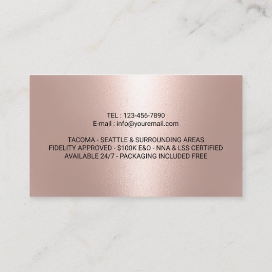 公証人公債署名業者バラ金ゴールド写真 名刺 (裏面)