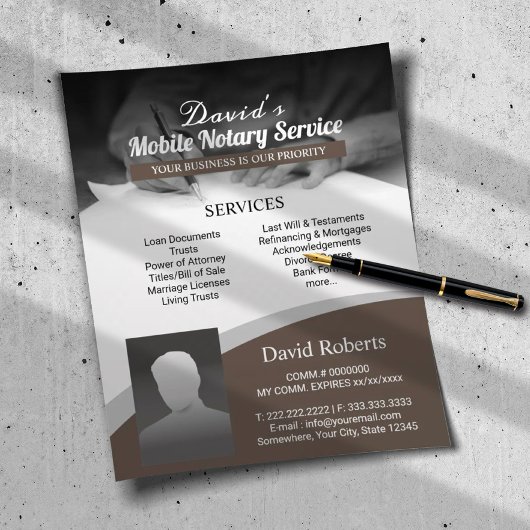 公証人公債署名業者ブラウン写真 チラシ