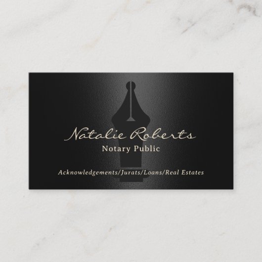 公証人公債署名業者ブラックモダン 名刺 (正面)