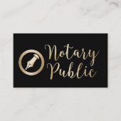 公証人公債署名業者ブラック&金ゴールド 名刺 (正面)