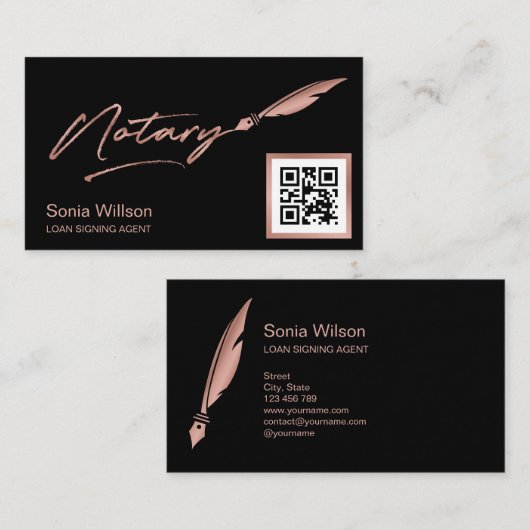 公証人公債署名業者モダンQRコード部 名刺 (正面/裏面)