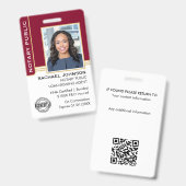 公証人公債署名業者IDブルゴーニュ金ゴールド バッジ (正面＆裏面)