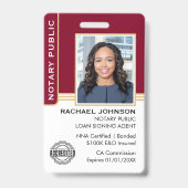 公証人公債署名業者IDブルゴーニュ金ゴールド バッジ (正面)