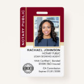 公証人公債署名業者IDブルゴーニュ金ゴールド バッジ (正面)